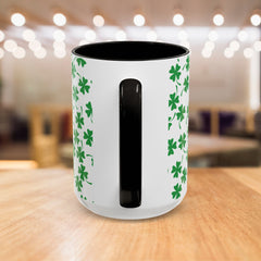 Shamrock Pattern Coffee Mug — St. Patrick’s Day Green Clover Ceramic Mug (11oz & 15oz)