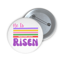 He Is Risen Pin Button — Easter Christian Faith Lapel Pin (Matthew 28:6)
