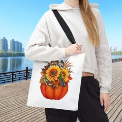 Autumn Floral Tote Bag, Pumpkin Harvest Bag,