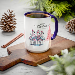 Colorful Holiday Mug, Christmas Flamingo Design