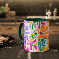 Colorful Floral Pattern Mug — Bright Retro Daisy Coffee Cup (11oz & 15oz)