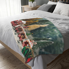 Christmas Gingerbread Village Velveteen Blanket