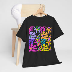 Colorful Floral Tile T-Shirt — Pastel Retro Pattern Tee