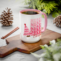 Pink Merry Merry Merry Christmas Mug