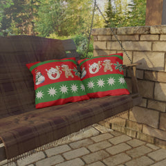 Snowman & Gingerbread Throw Pillow