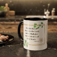 Inspirational Psalm 37:4 Floral Coffee Mug (11oz, 15oz)
