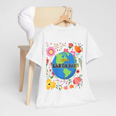 Earth Day Floral Tee — "Happy Earth Day" Graphic T-Shirt