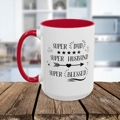 Super Dad Super Husband Super Blessed Coffee Mug — Father's Day Gift (11oz/15oz)