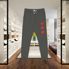 Red Hearts Printed Fleece Sweatpants - Unisex Lounge Pants,