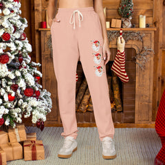 Retro Santa Holiday Fleece Sweatpants - Unisex Lounge Pants,