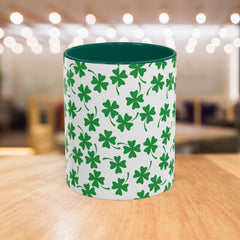 Shamrock Pattern Coffee Mug — St. Patrick’s Day Green Clover Ceramic Mug (11oz & 15oz)