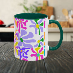 Colorful Floral Pattern Mug — Bright Retro Daisy Coffee Cup (11oz & 15oz)