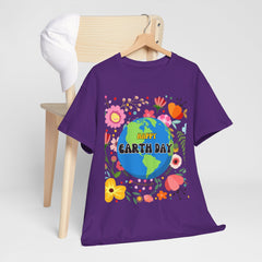 Earth Day Floral Tee — "Happy Earth Day" Graphic T-Shirt