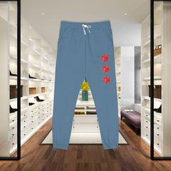 Red Hearts Printed Fleece Sweatpants - Unisex Lounge Pants,