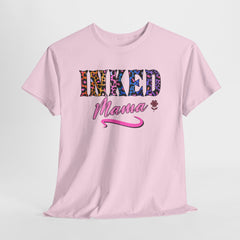 Inked Mama T-Shirt – Floral Leopard Tattoo Mom Tee