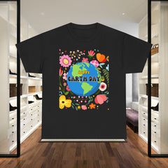 Earth Day Floral Tee — "Happy Earth Day" Graphic T-Shirt