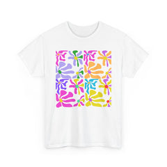 Colorful Floral Tile T-Shirt — Pastel Retro Pattern Tee