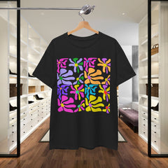 Colorful Floral Tile T-Shirt — Pastel Retro Pattern Tee