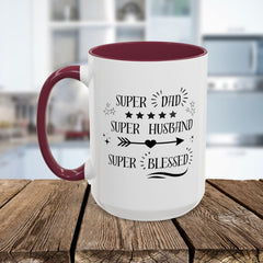 Super Dad Super Husband Super Blessed Coffee Mug — Father's Day Gift (11oz/15oz)
