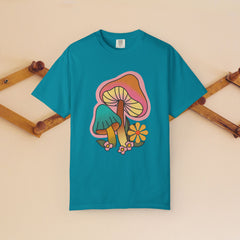 Retro Mushroom Floral T-Shirt, Unisex Boho Tee,