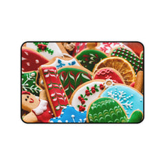Festive Cookie-Themed Desk Mat | Holiday Office Decor,