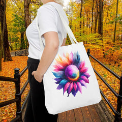 Vibrant Floral Tote Bag, Colorful Flower Design,
