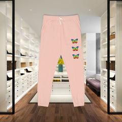 Rainbow Butterfly Fleece Sweatpants - Unisex Lounge Pants,