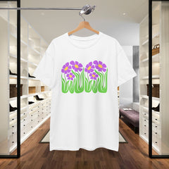 Floral Trio Tee — Retro Purple Flower Graphic Shirt