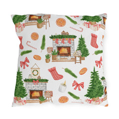 Cozy Christmas Pattern Throw Pillow