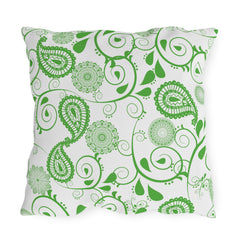 Reversible Pillow Green Paisley Design
