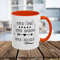 Super Dad Super Husband Super Blessed Coffee Mug — Father's Day Gift (11oz/15oz)