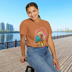 Retro Mushroom Floral T-Shirt, Unisex Boho Tee,