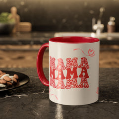 Mama Heart Mug — Retro Floral "Mama" Coffee Cup (11oz & 15oz)