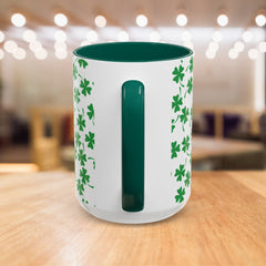 Shamrock Pattern Coffee Mug — St. Patrick’s Day Green Clover Ceramic Mug (11oz & 15oz)