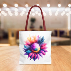 Vibrant Floral Tote Bag, Colorful Flower Design,