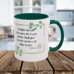 Inspirational Psalm 37:4 Floral Coffee Mug (11oz, 15oz)