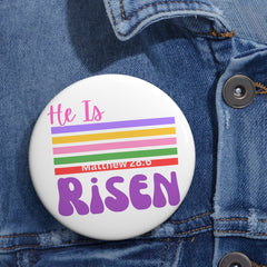 He Is Risen Pin Button — Easter Christian Faith Lapel Pin (Matthew 28:6)