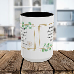 Inspirational Psalm 37:4 Floral Coffee Mug (11oz, 15oz)