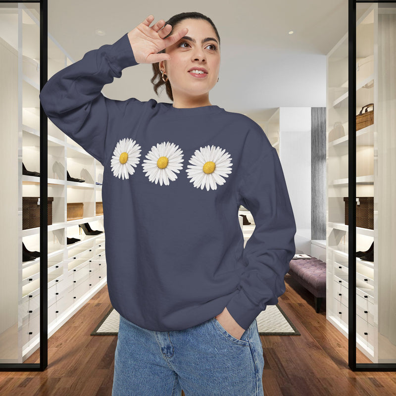 Daisy Unisex Garment-Dyed Sweatshirt -