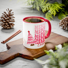 Pink Merry Merry Merry Christmas Mug