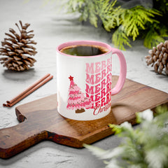 Pink Merry Merry Merry Christmas Mug