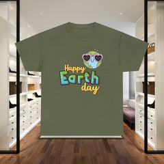 Earth Day T-Shirt — "Happy Earth Day" Cute Earth with Sunglasses Eco Graphic Tee