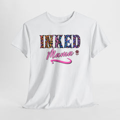 Inked Mama T-Shirt – Floral Leopard Tattoo Mom Tee