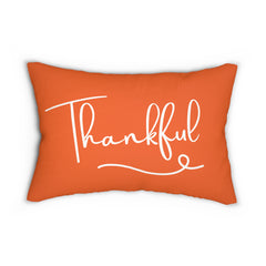 Thankful Lumbar Pillow, Thanksgiving Cushion,
