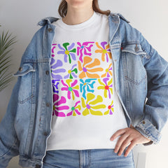 Colorful Floral Tile T-Shirt — Pastel Retro Pattern Tee