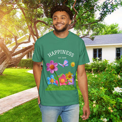 Cheerful Flower Graphic T-Shirt, Happiness Tee,