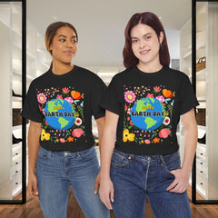 Earth Day Floral Tee — "Happy Earth Day" Graphic T-Shirt