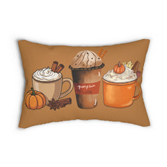 Pumpkin Spice Latte Lumbar Pillow - Cozy Fall Decor, Seasonal Home Accent, Autumn Pillow, Thanksgiving Gift, Cafe Style Decor