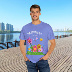 Cheerful Flower Graphic T-Shirt, Happiness Tee,