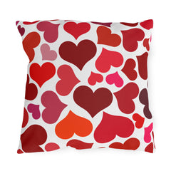 Heart Pattern Pillow — Red & Pink Valentine Patio Cushion